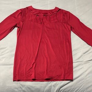 Chic Red Long Sleeve Women's Top